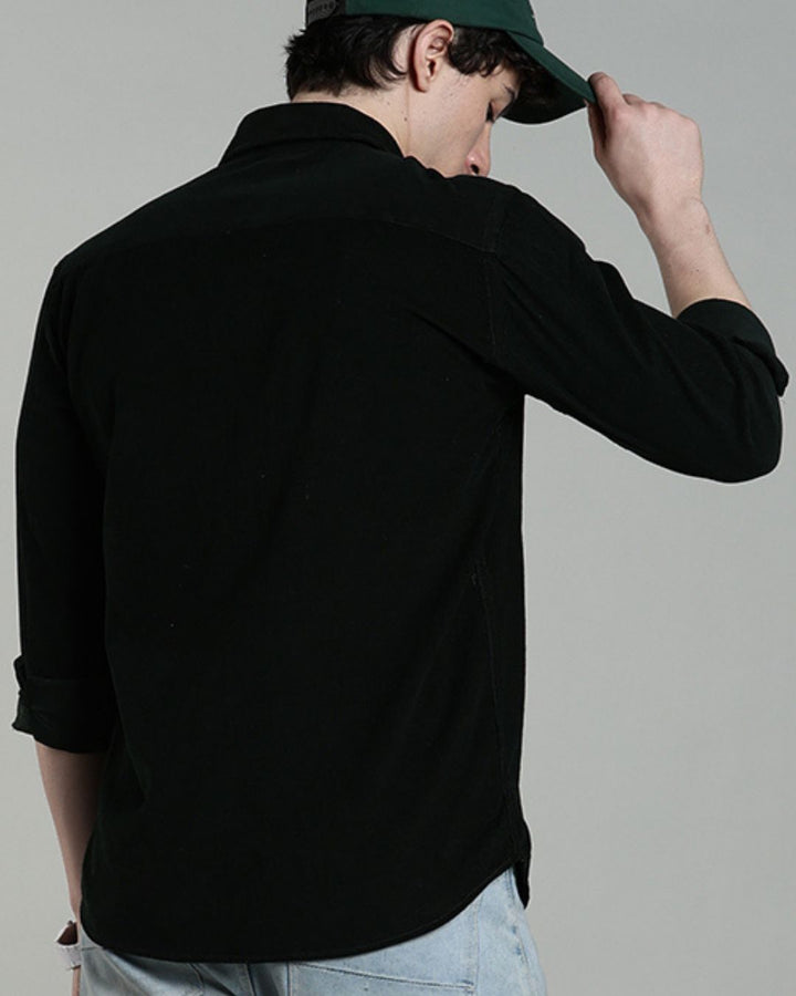 Bottle Green - Full-Corduroy Shirt