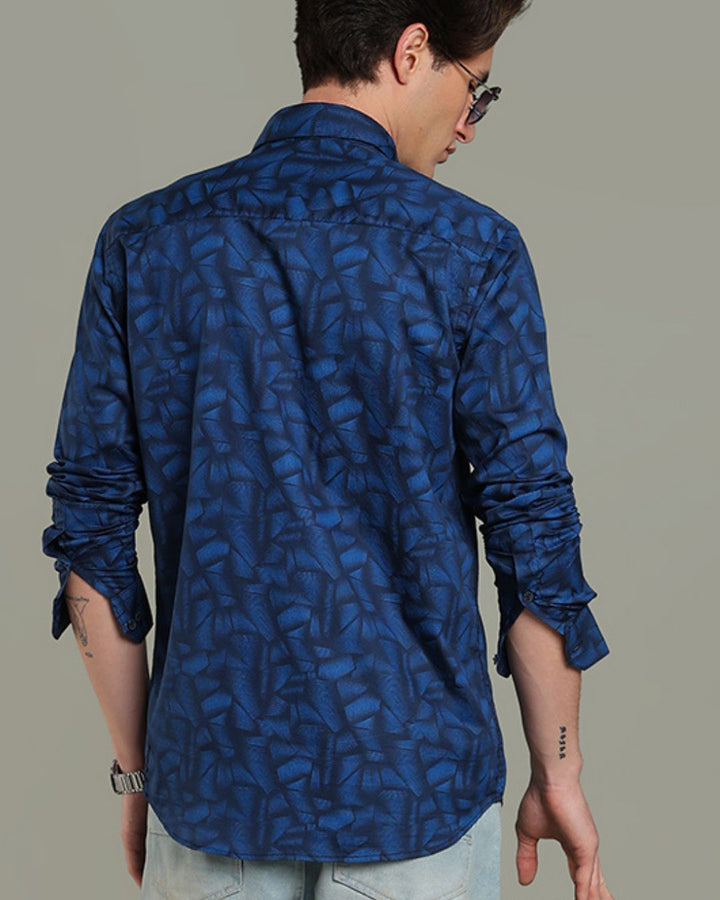 Royal Blue Mix Dot Print - Full-Stain Proof