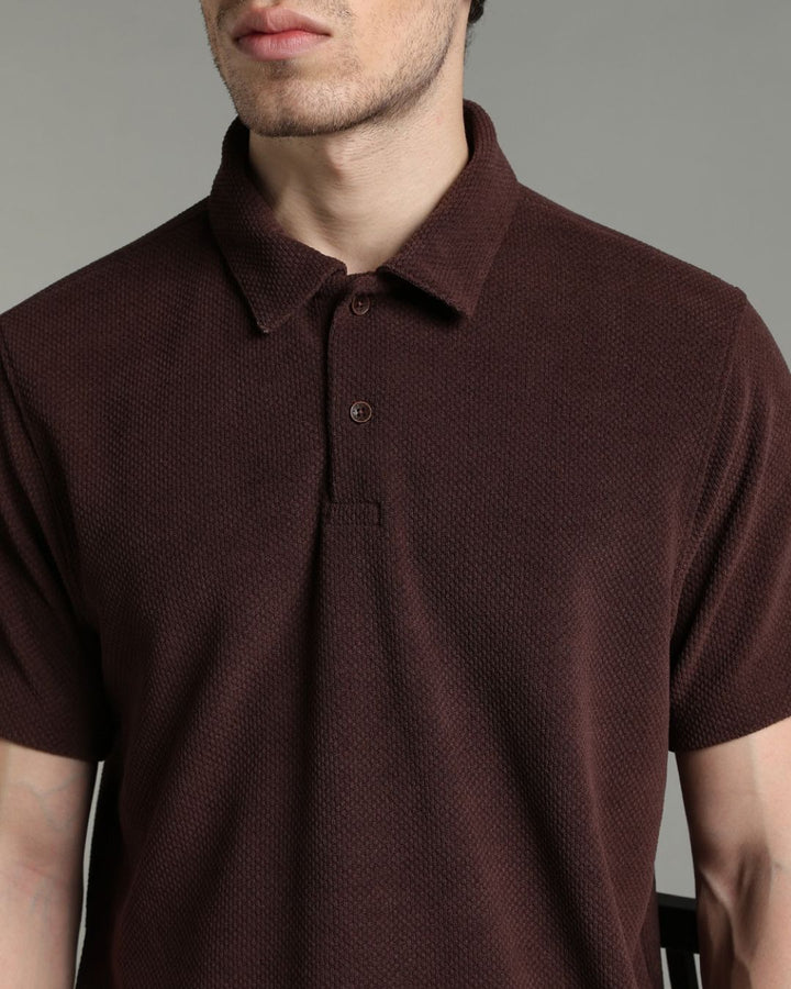 Brown Pop Textured - Polo Tshirt