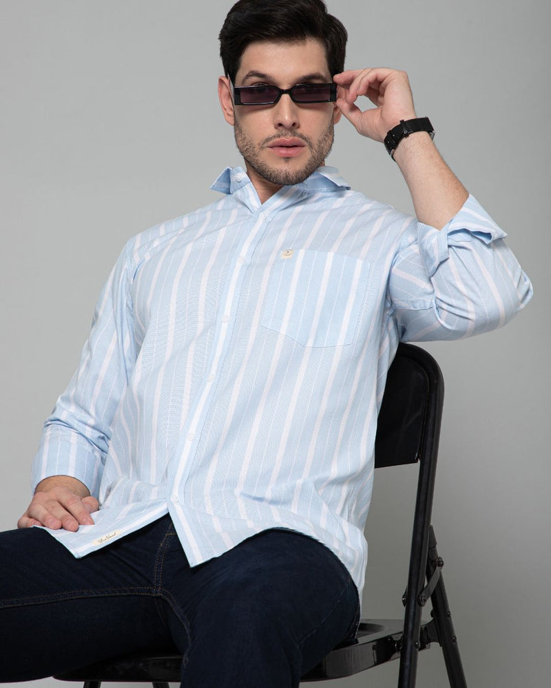 Blue & White Bold Stripes - Full-Stain Proof