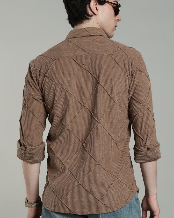 Brown Thread Checks - Full-Corduroy Shirt