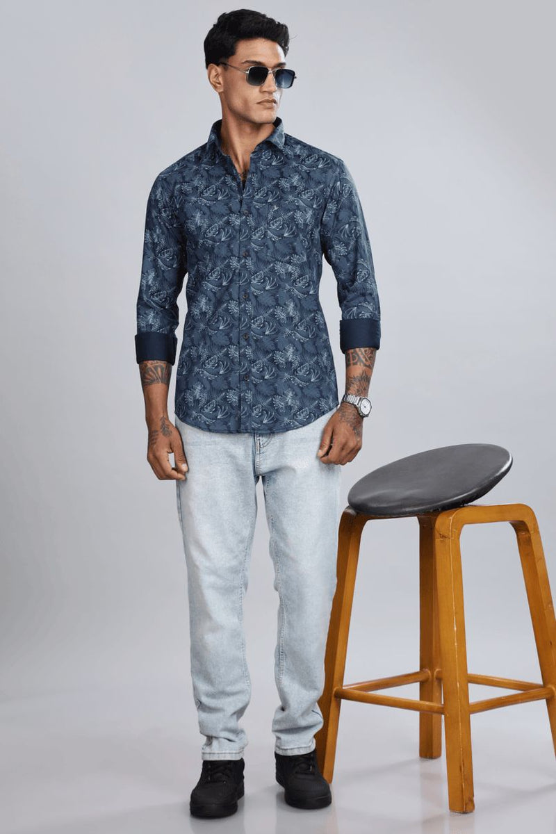 Wild Navy Floral Print -Full-Stain Proof