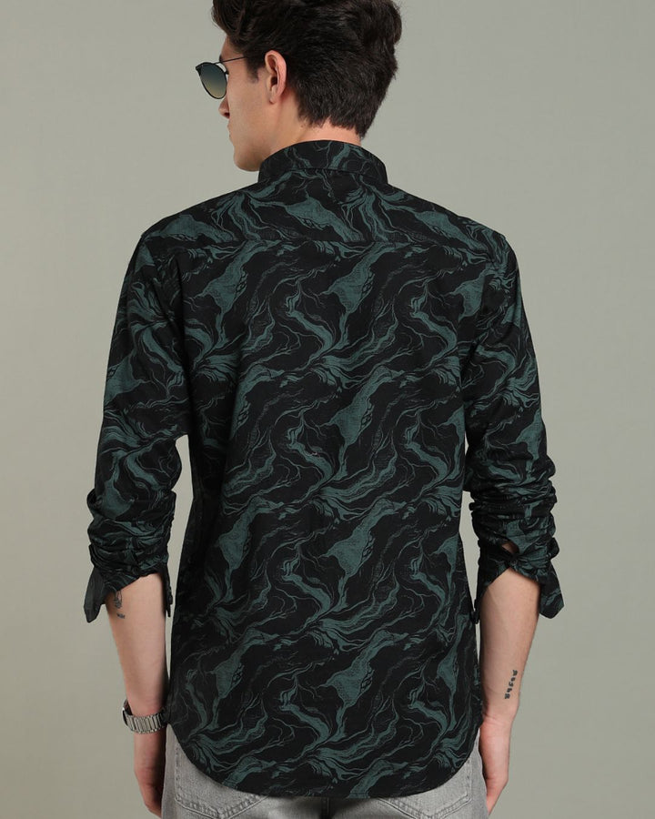 Black Mesh Print -Full-Stain Proof