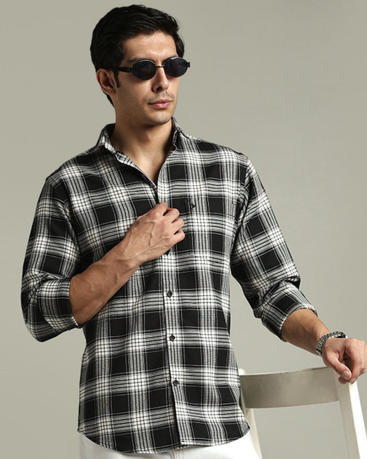 Black Multi Line Checks - Full-Stain Proof