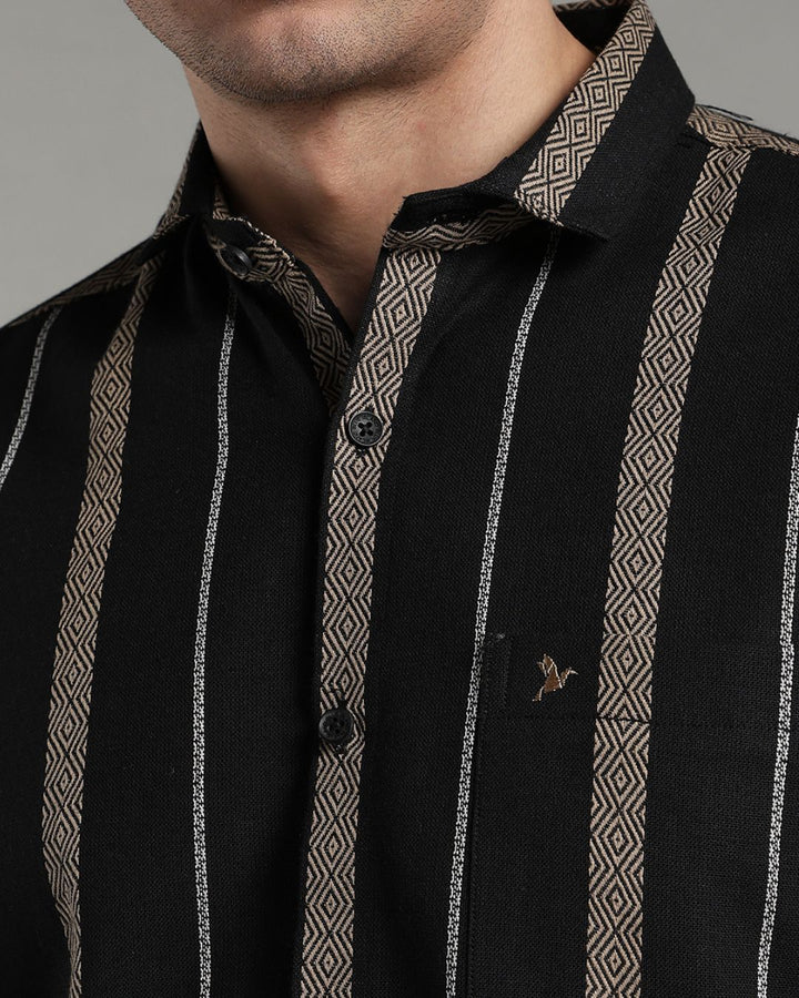 Black Monochrome Stripes  -Full-Stain Proof