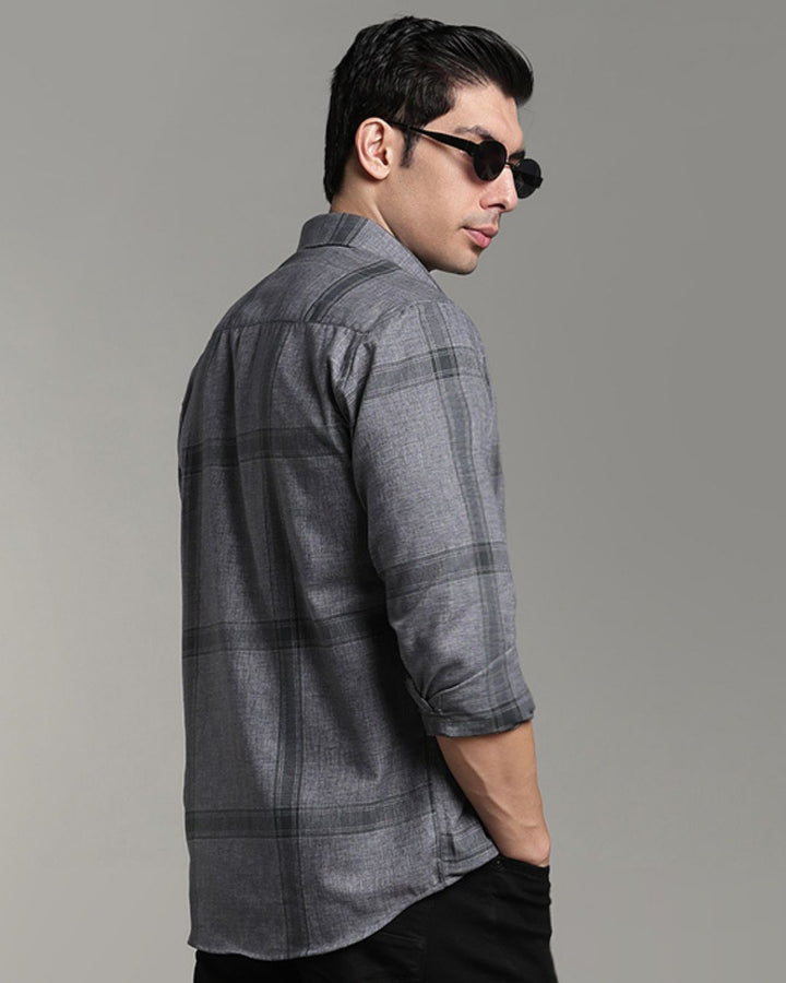 Metal Grey Large Checks -Full-Stain Proof