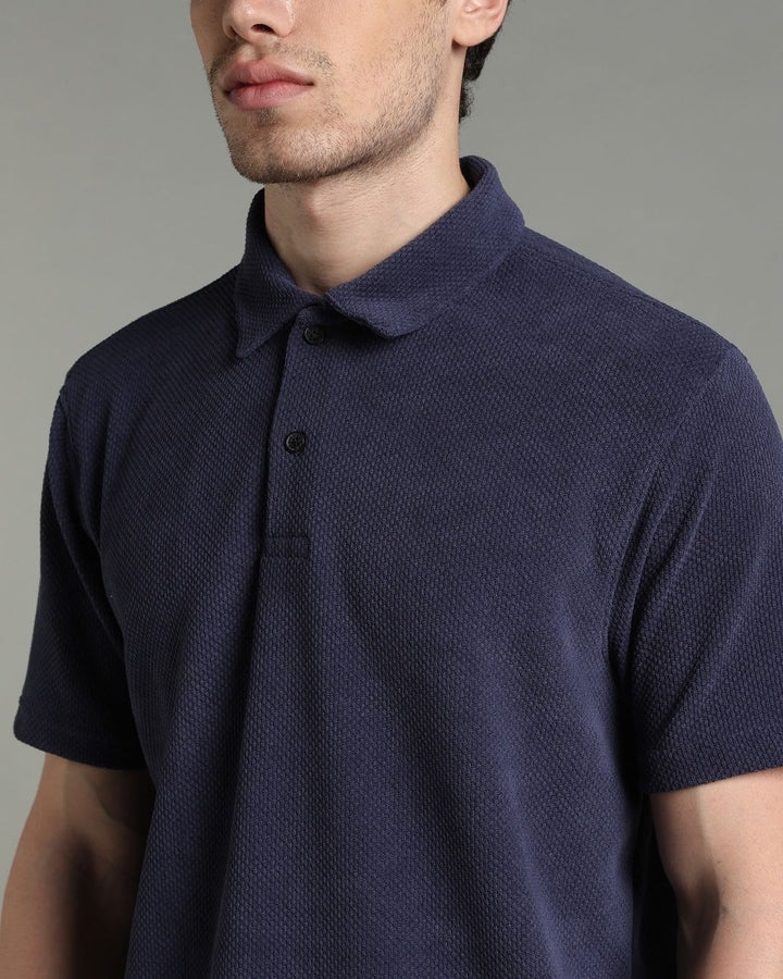 Metal Blue Pop Textured - Polo Tshirt