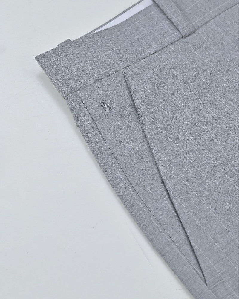 Grey Cube Checks  - Wrinkle free Formal Pant