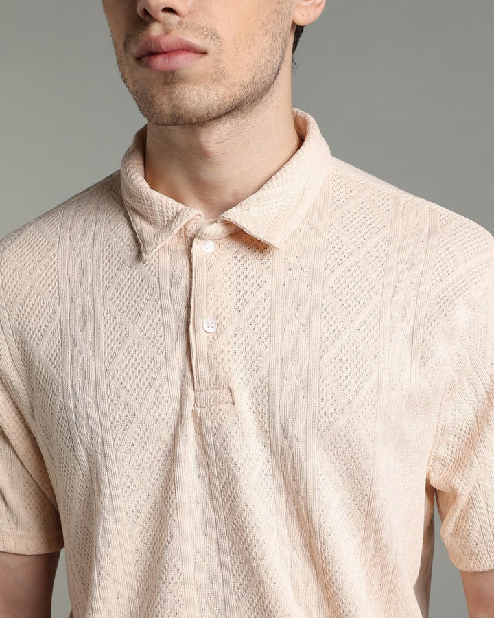 Cream Infinity Textured - Polo Tshirt