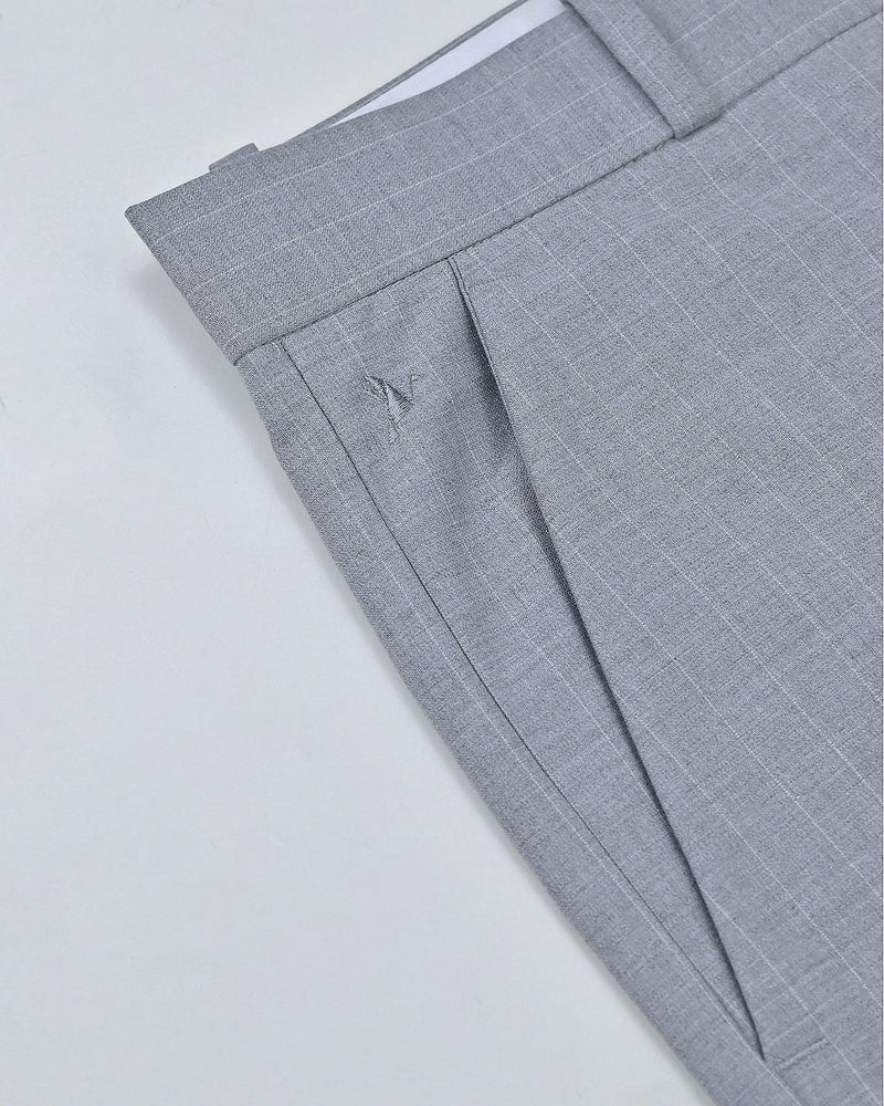 Silver Grey Stripes - Wrinkle free Formal Pant