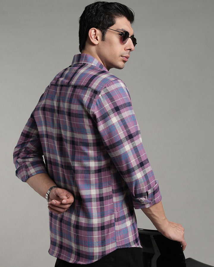 Dusty Pink & Black Line Checks -Full-Stain Proof