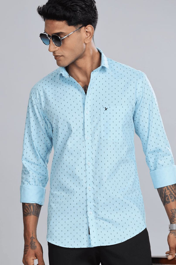 Sky Blue Breeze Print -Full-Stain Proof