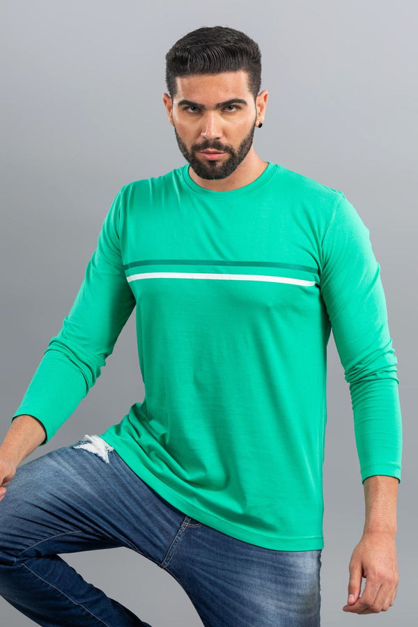 Turquoise Green - Full Sleeve TShirt - Stain Proof