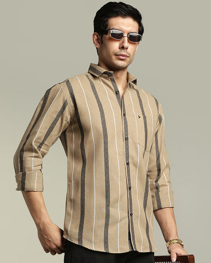 Desert Cream Monochrome Stripes  -Full-Stain Proof