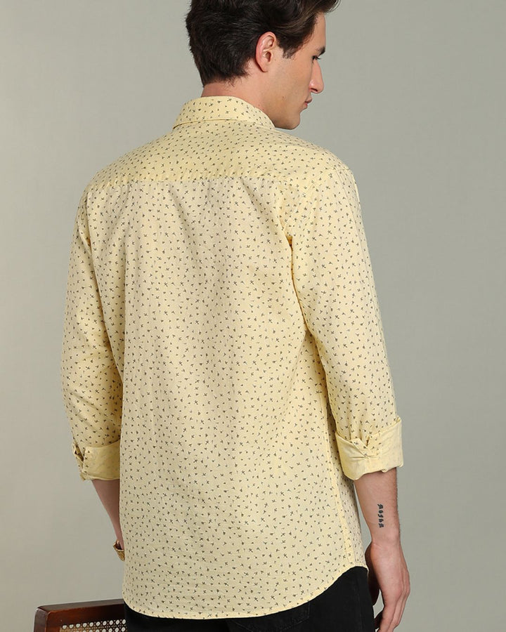 Yellow Flower Print -Full-Stain Proof