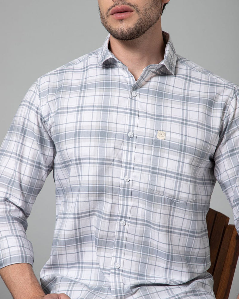 White & Grey Checks - Full-Stain Proof
