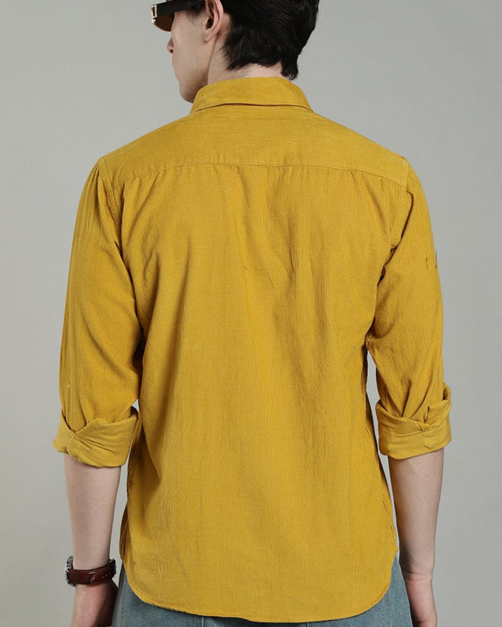 Mustard Yellow - Full-Corduroy Shirt