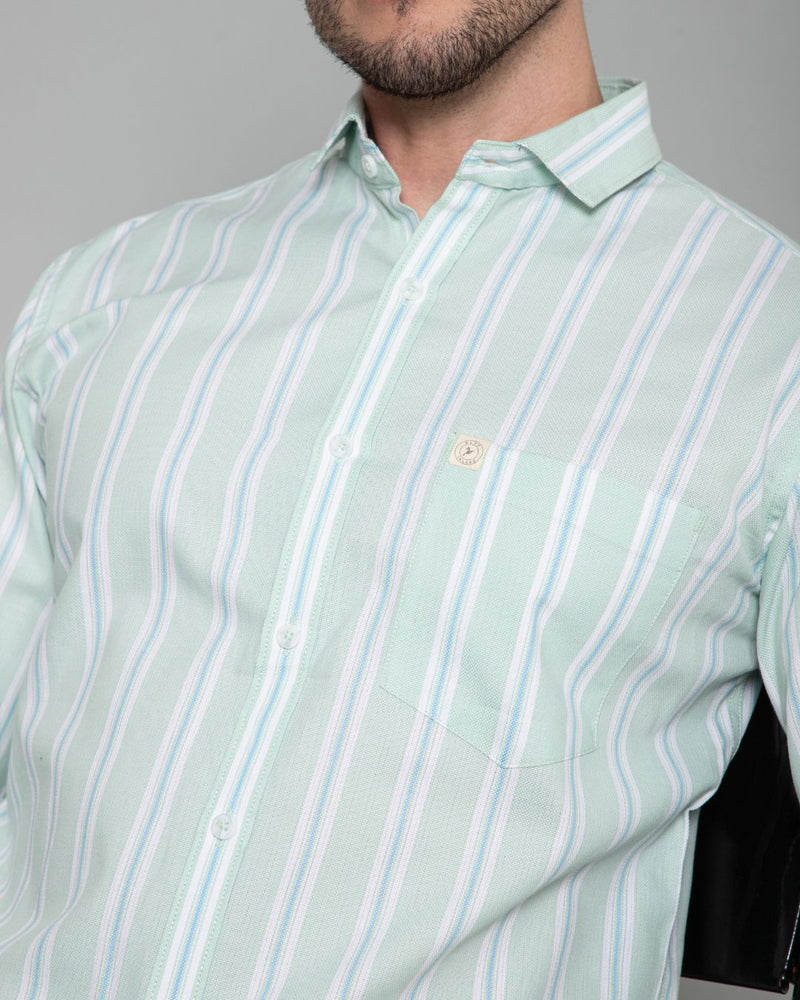 Green & Blue Line Stripes - Full-Stain Proof