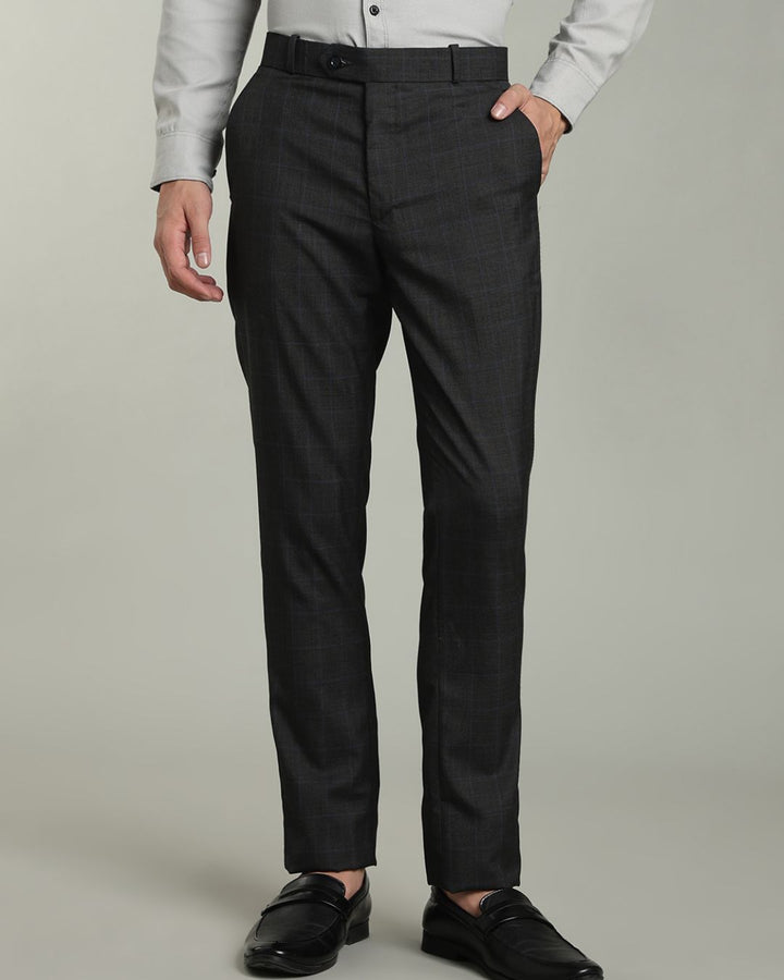 Black & Blue Line Checks - Wrinkle free Formal Pant
