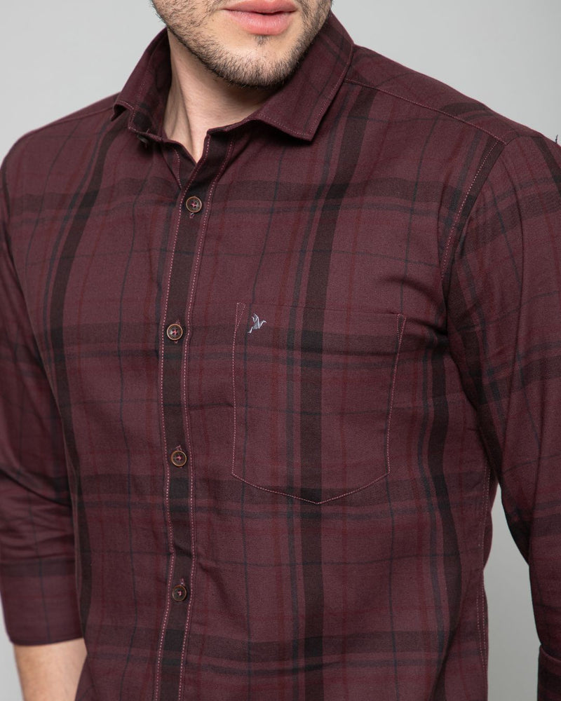 Burgundy & Black Checks - Full-Stain Proof