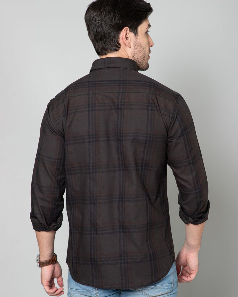 Dark Brown Checks - Full-Stain Proof