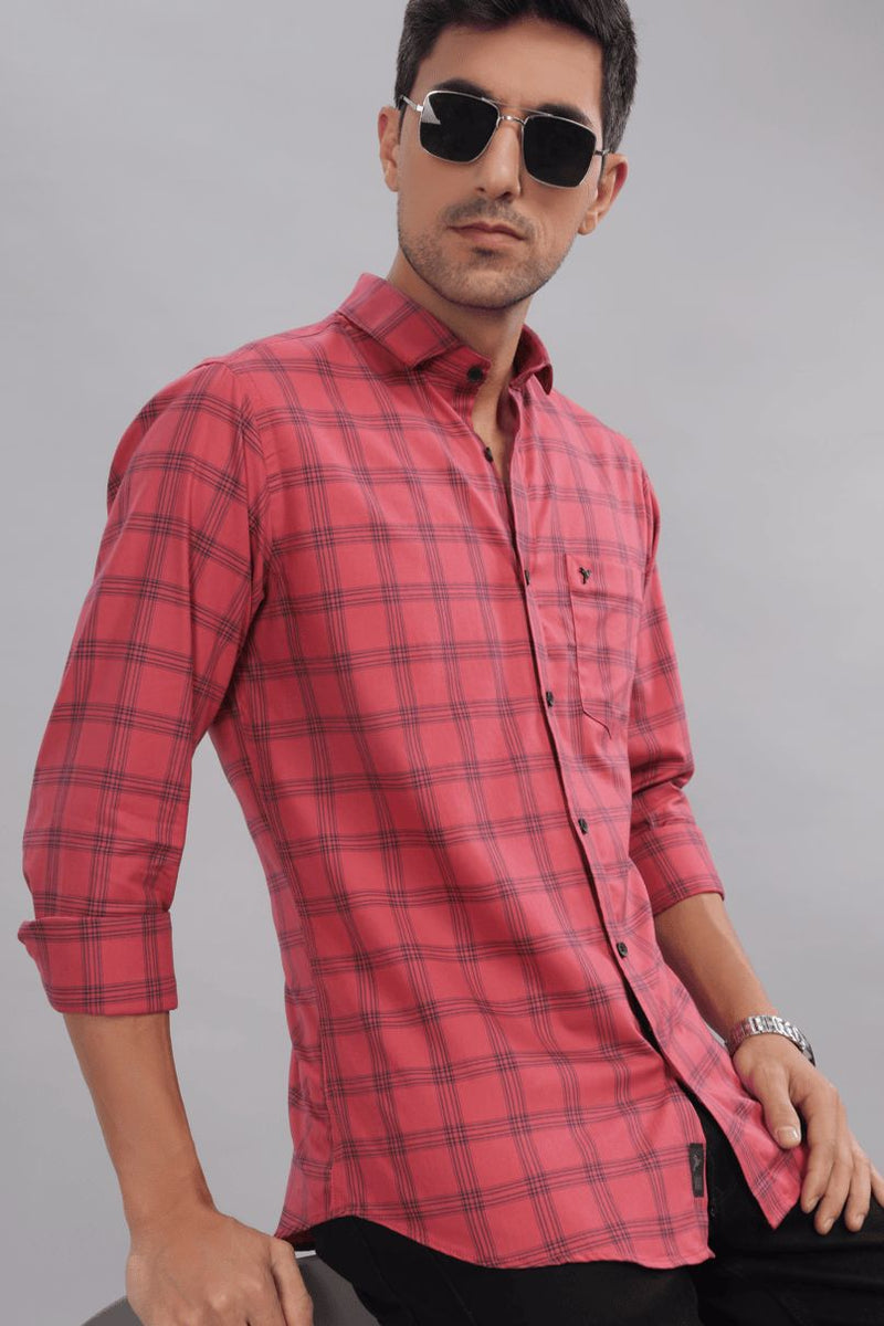 Dark Pink & Navy Checks - Full-Stain Proof