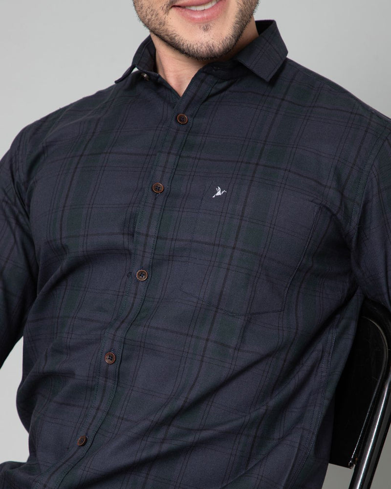 Dark Navy Checks - Full-Stain Proof