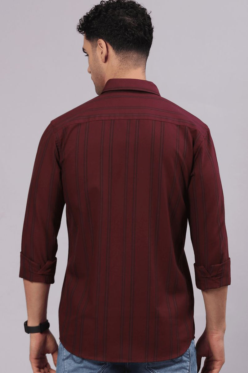 FATHER & SON - Maroon Vertical Stripes