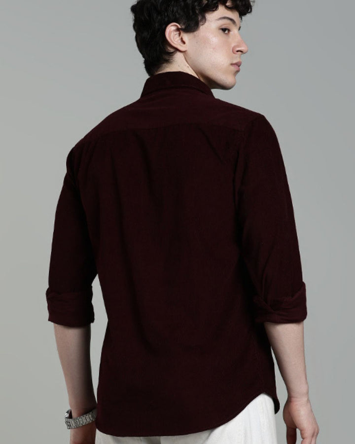 Dark Wine  - Full-Corduroy Shirt