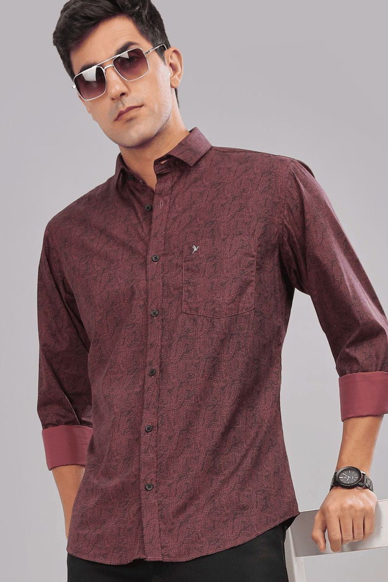 Maroon Mesmeric Print -Full-Stain Proof