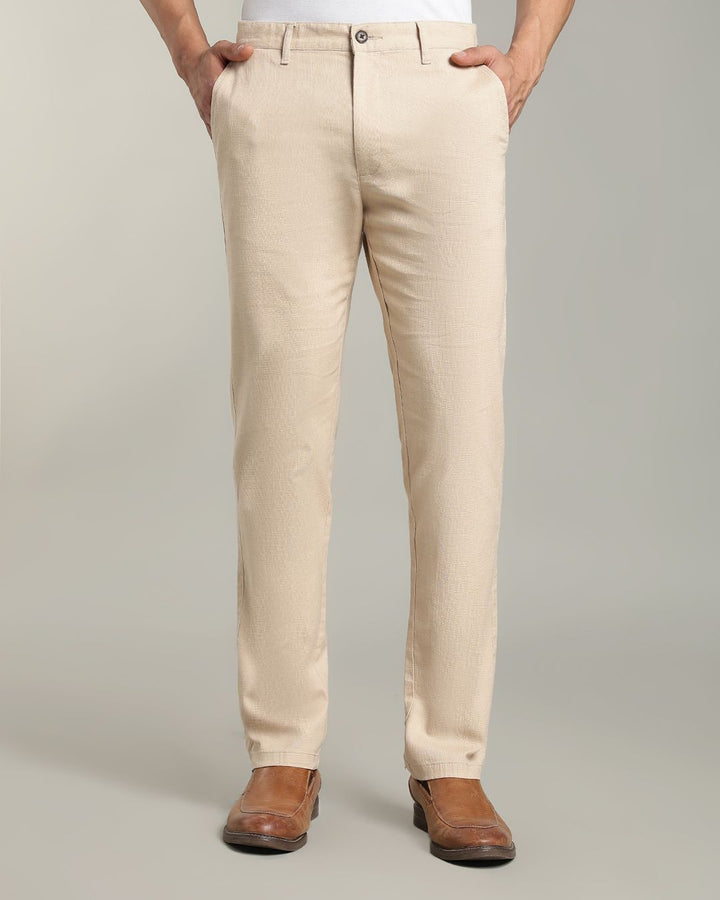 Dark Cream - 2 way stretch - COTTON LINEN PANT