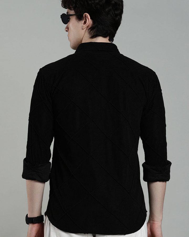 Black Thread Checks - Full-Corduroy Shirt