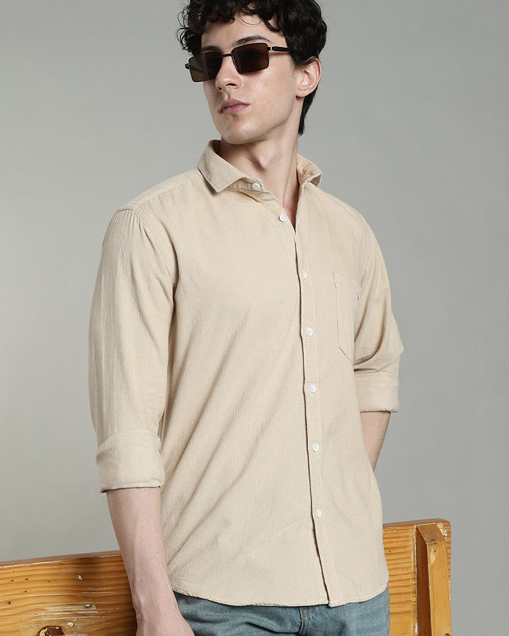 Sandal Cream  -Full-Corduroy Shirt