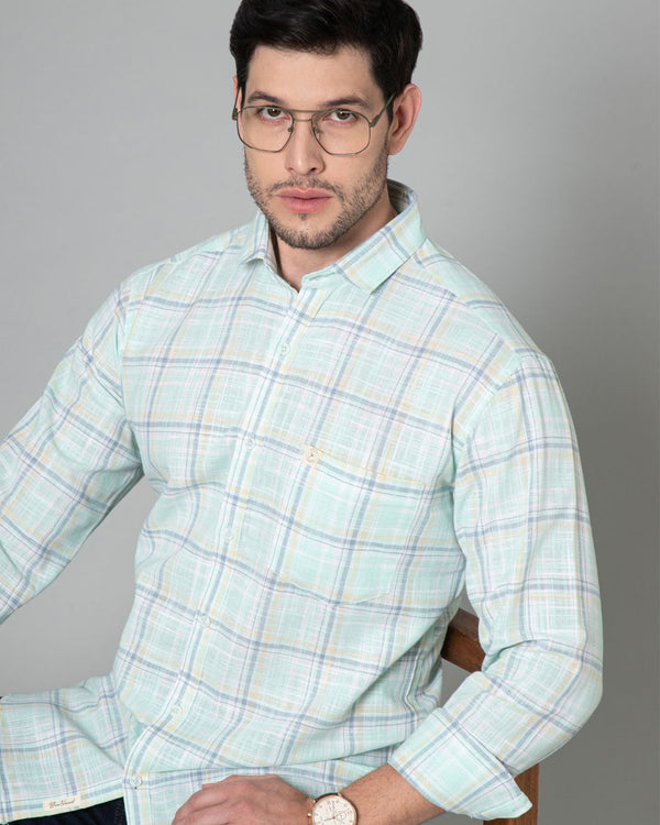 Turquoise Green & Yellow Checks - Full-Stain Proof