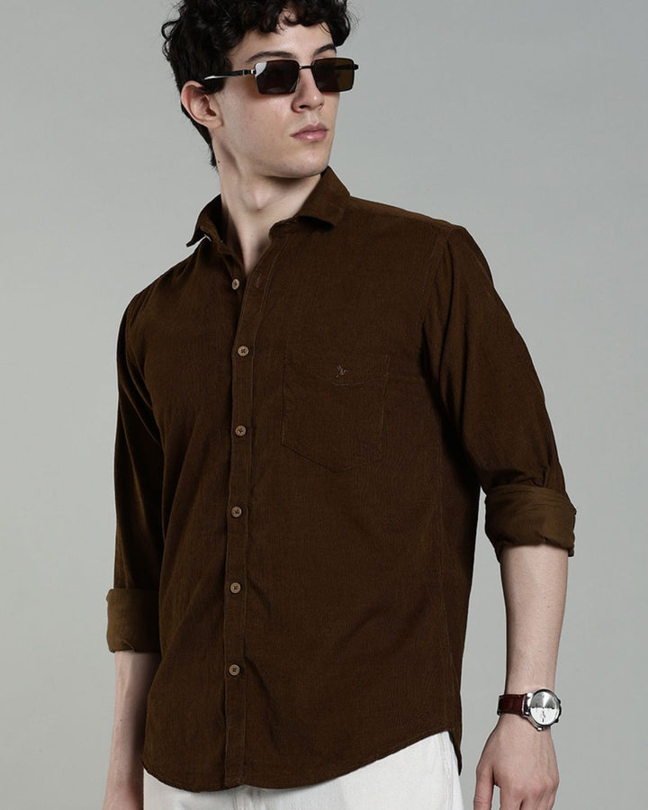 Lite Brown - Full-Corduroy Shirt