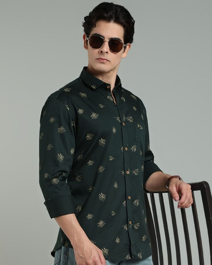 Rich Green Leaf Print -Full-Stain Proof
