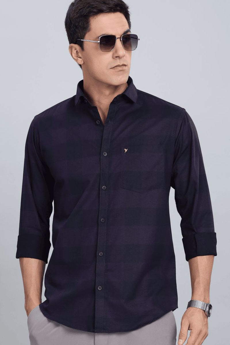 Dark Purple & Navy Checks - Full-Stain Proof