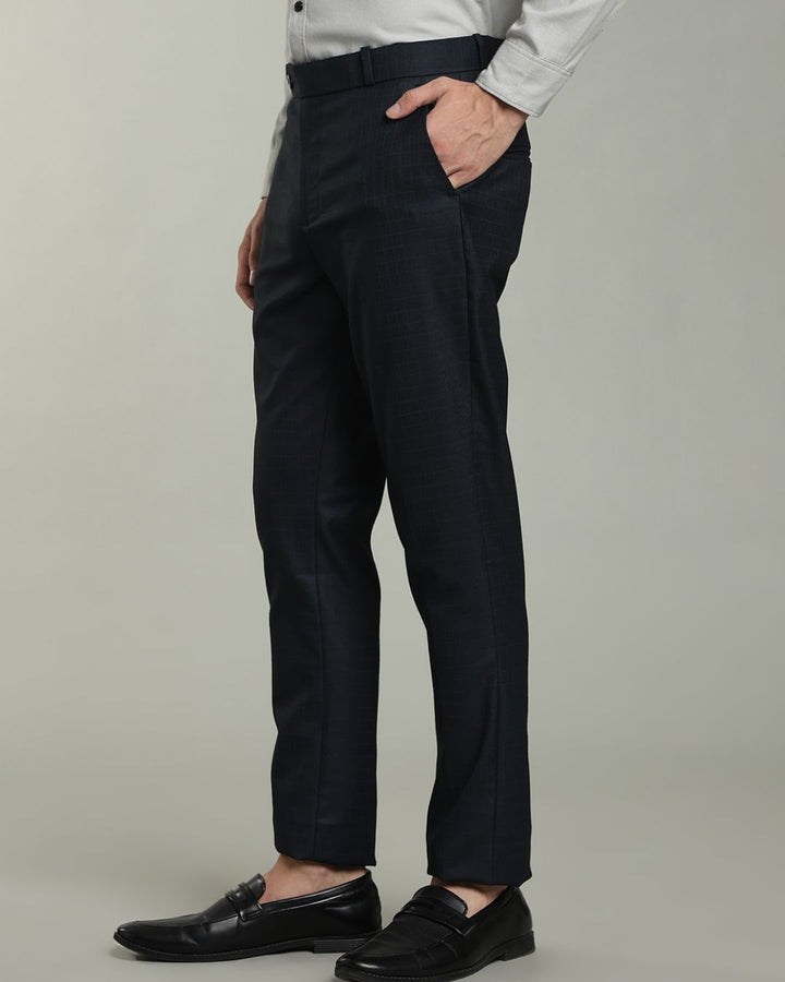 Navy Box Checks - Wrinkle free Formal Pant