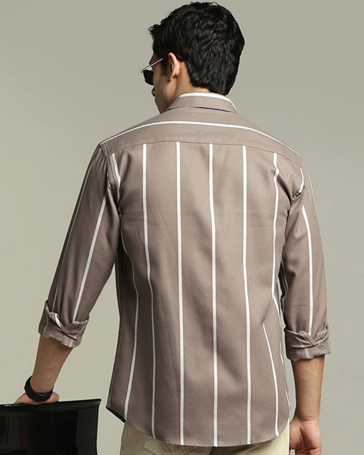 Mauve Grey Stripes  -Full-Stain Proof