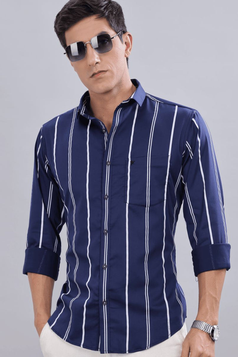 Navy Multi Line Stripes - Full-Stain Proof