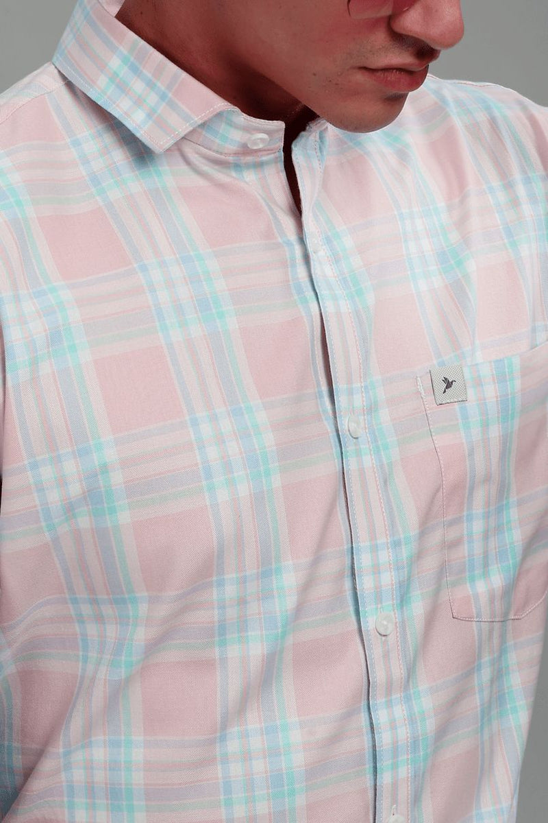 Pink & Blue Box Checks - Full-Stain Proof