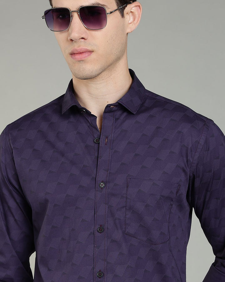Dark Purple Wavy Print -Full-Stain Proof