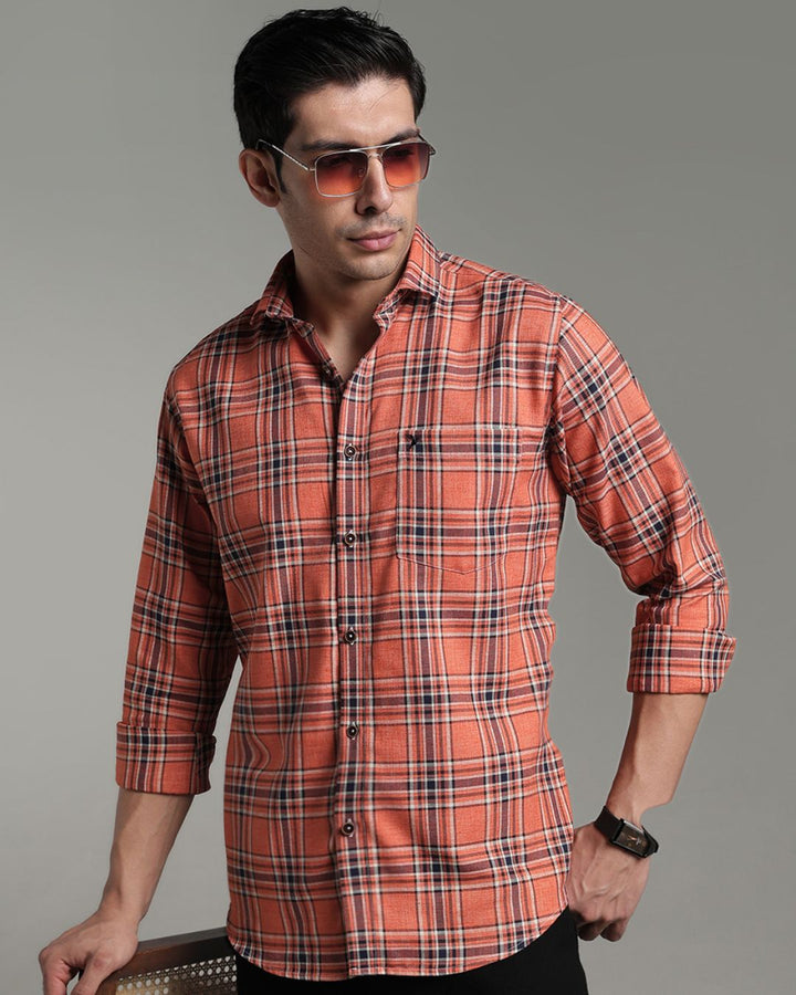 Fawn Orange Checks -Full-Stain Proof