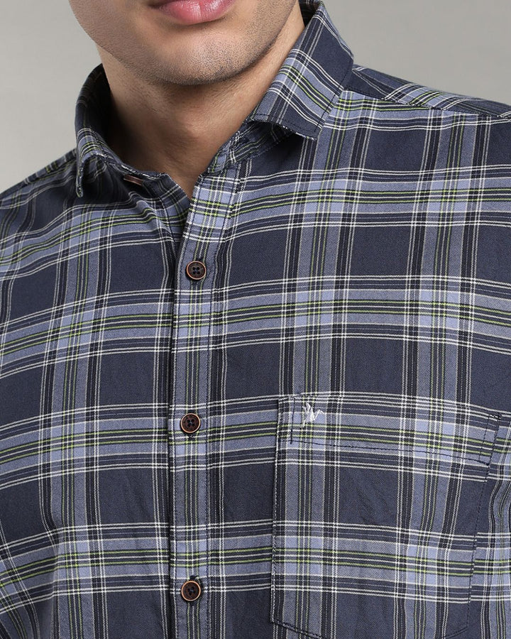 Bluish Grey Checks - Full-Stain Proof
