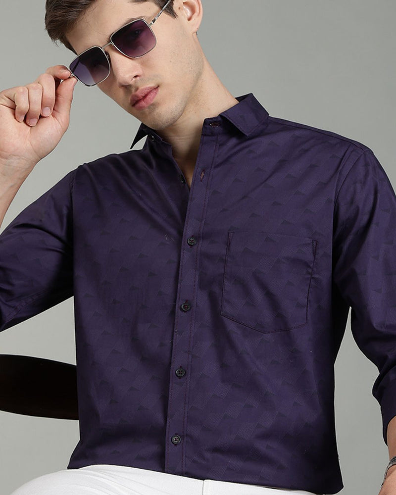 Dark Purple Wavy Print -Full-Stain Proof