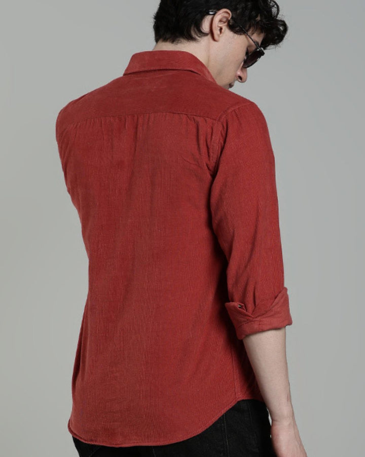 Brick Brown -Full-Corduroy Shirt