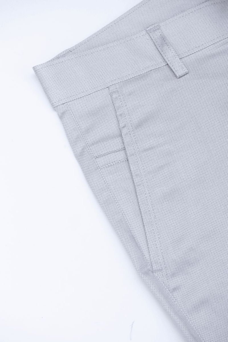 Milky Grey Printed - 2 way stretch - COTTON PANT