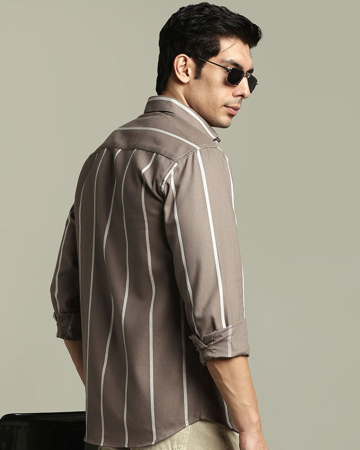Mauve Grey Stripes  -Full-Stain Proof