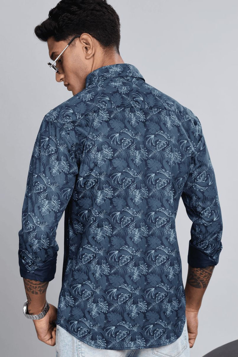 Wild Navy Floral Print -Full-Stain Proof