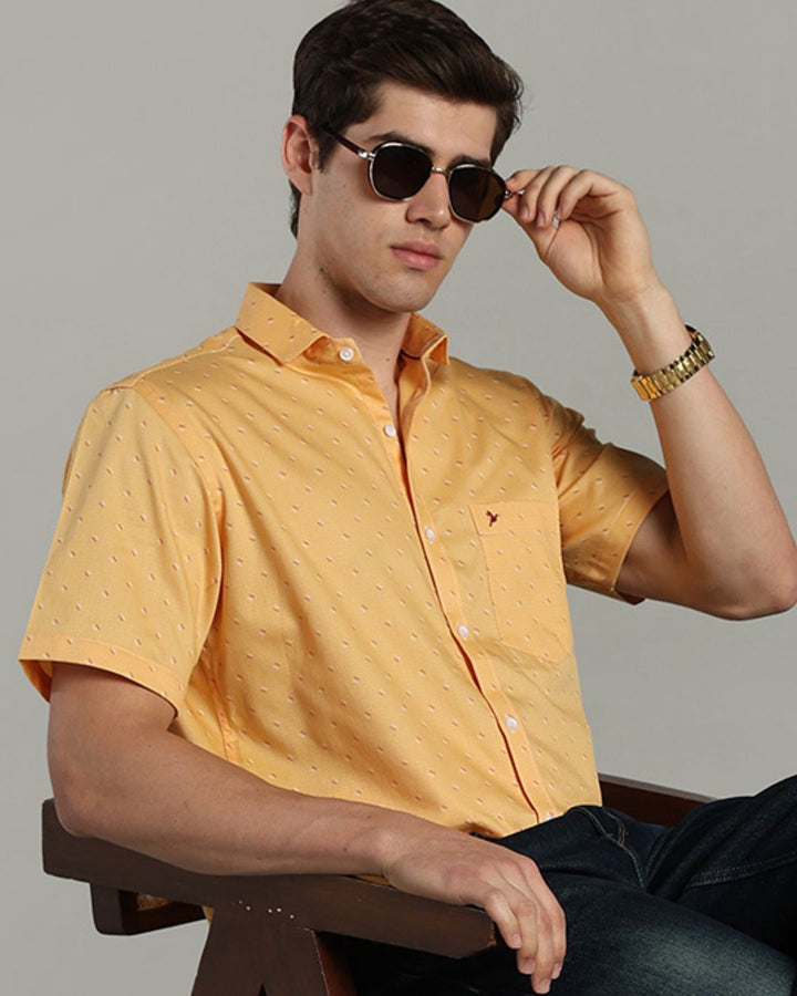 Bright Orange Dot Print -Half-Stain Proof